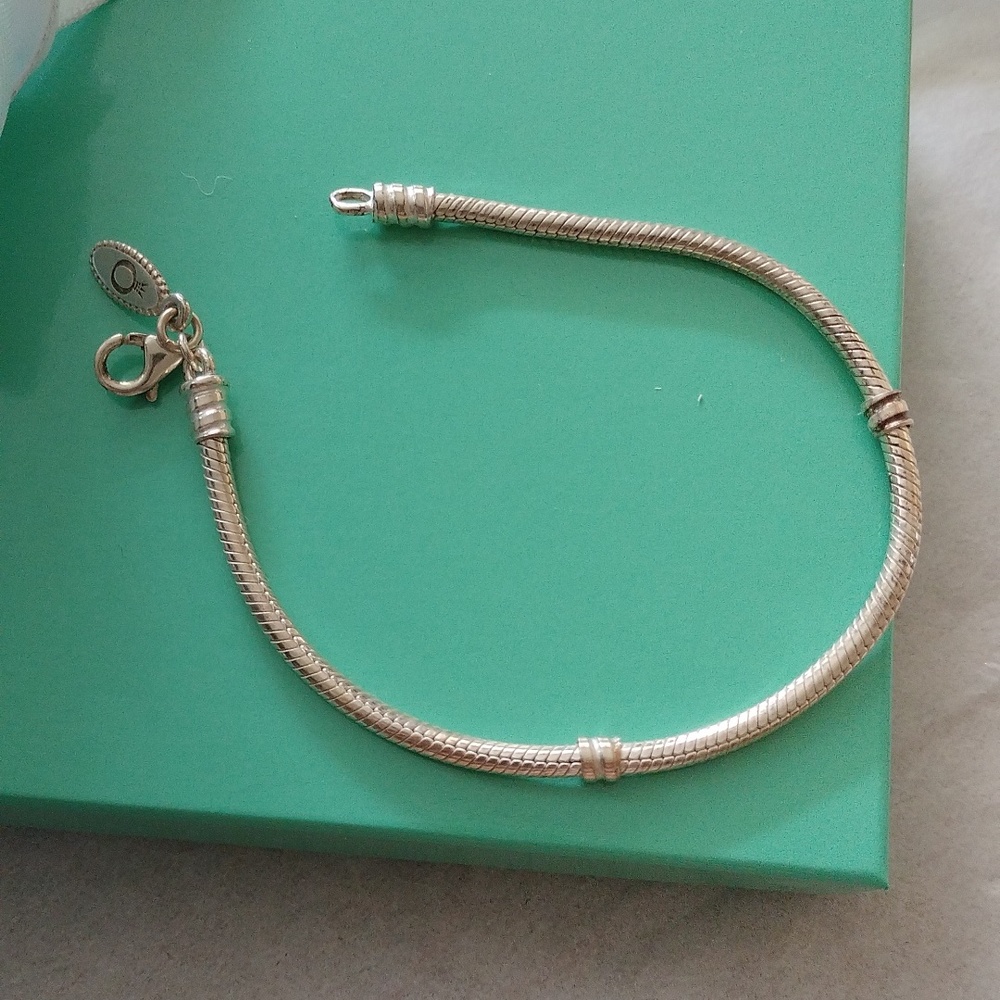 Authentic Pandora Serpentine Snake Chain Bracelet Wit… Gem